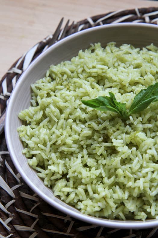 Receta deliciosamente verde para preparar arroz